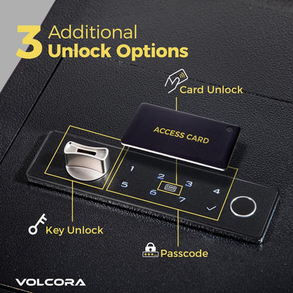 Volcora Smart Key Drop Box with Fingerprint Lock, Drop Safe with Drop Slot, Digital Keypad, Supports Fingerprint/APP Bluetooth/Passcode/Access Card/Key Unlock, Wall Mount Mailbox, Cash Drop Box