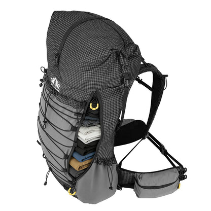 Night Cat Internal-frame Hiking Backpcack: 50L / 60L / 70L Roll Top Lightweight Travel Backpack with Rain Cover for Men Women Hiking Camping Backpacking Black