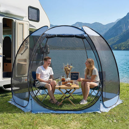 Alvantor 10'x10' Pop Up Screen House Tent, Instant Outdoor Gazebo with Mosquito Netting & UPF 50+ Sun Protection, Portable Canopy Shelter for Patio, Backyard, Camping (4-6 Person),Charcoal Gray
