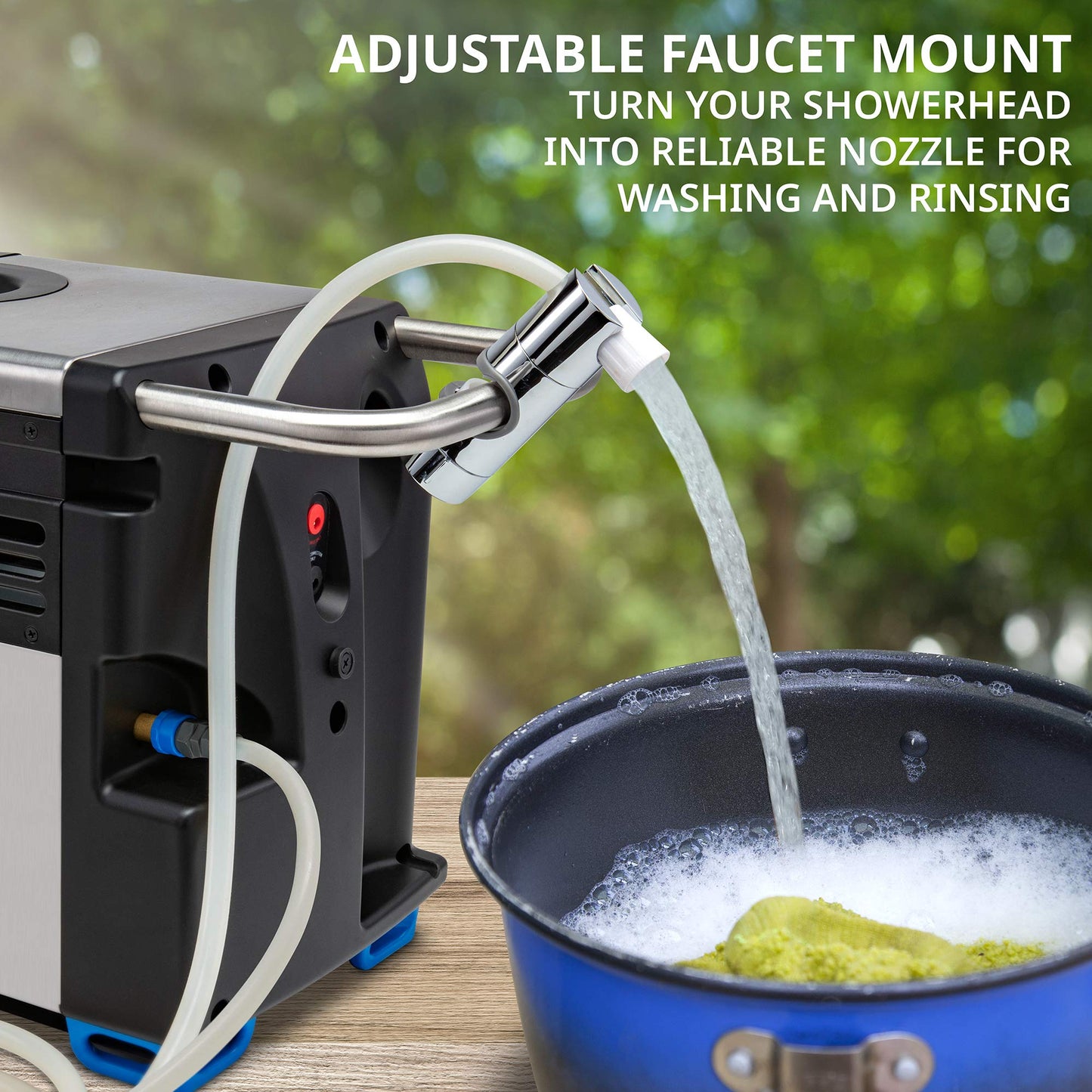 Hike Crew Portable Propane Water Heater & Shower Pump w/Built-in Battery | Compact Outdoor Cleaning & Showering System w/LCD, Safety Shutoff & Carry Case, Instant Hot Water for Camping & Hiking