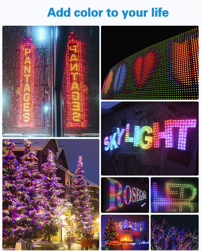 ALITOVE DC 12V WS2811 12mm Diffused Digital RGB LED Pixel Light Individually Addressable Round LED Bullet Pixels 500pcs IP68 Waterproof for Billboard House Daily & Holiday Party Decor