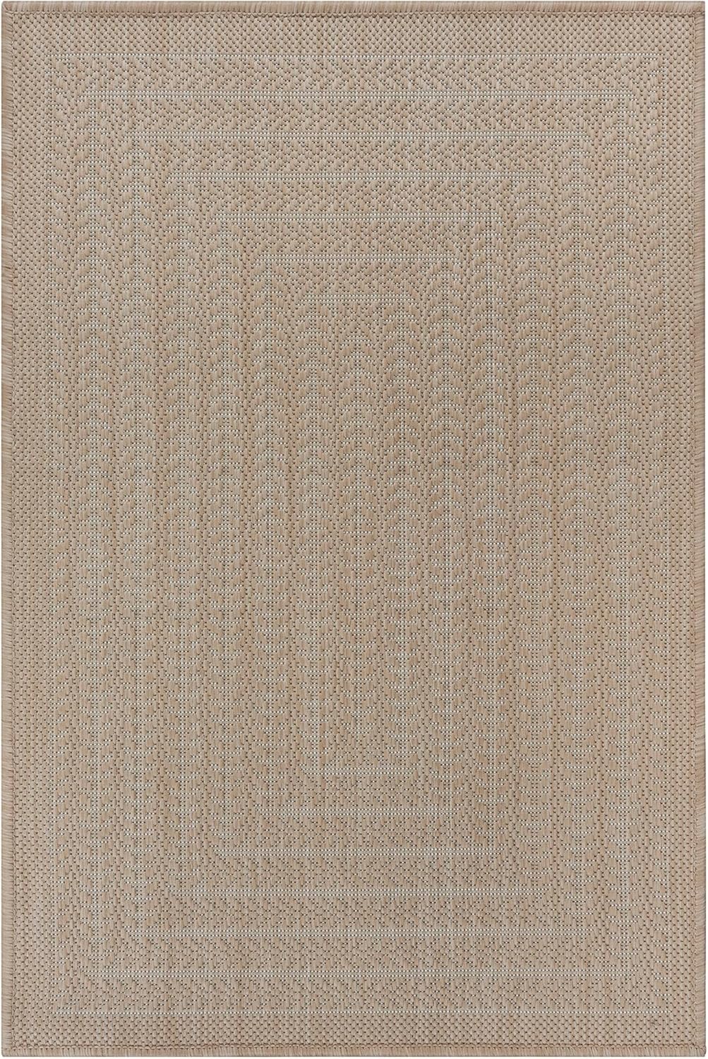 Adiva Rugs Outdoor Indoor Area Rug, Weather Resistant, Easy to Clean, Stain Resistant Floor Mat for Dining Room, Backyard, Deck, Patio (Natural Beige, 6' x 9')