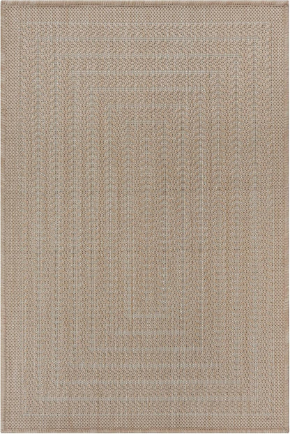 Adiva Rugs Outdoor Indoor Area Rug, Weather Resistant, Easy to Clean, Stain Resistant Floor Mat for Dining Room, Backyard, Deck, Patio (Natural Beige, 6' x 9')