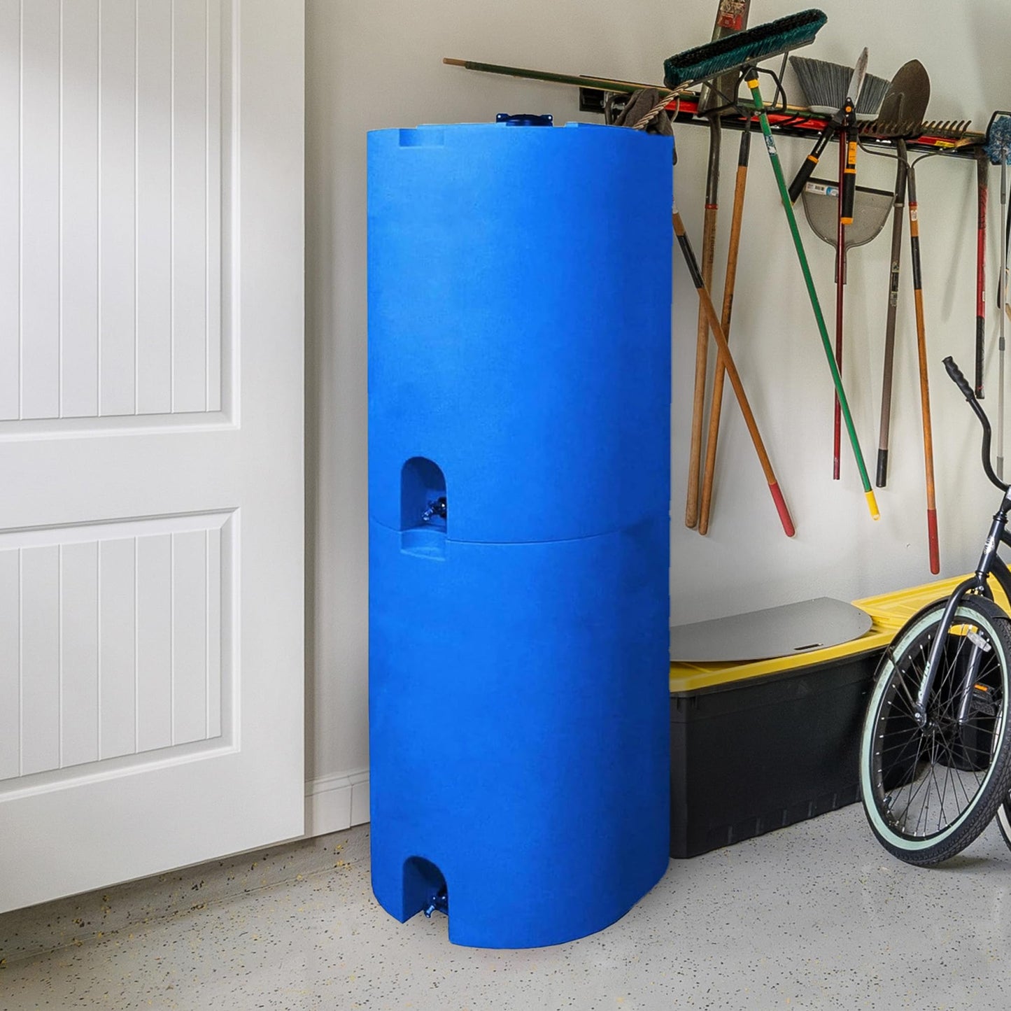 WaterPrepared 3 Pack Water Tank, Rain Barrel Storage, Stackable Drum, 55 Gallon