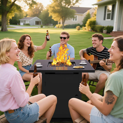 Wisteria Lane 30" Propane Fire Pit Table, 50,000 BTU Gas Fire Pit for Outside, Outdoor Fire Pit with CSA Certification for Backyard Balcony Garden Patio Deck