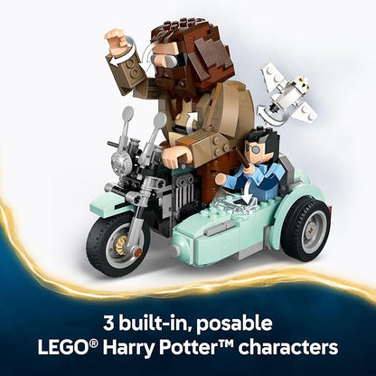 LEGO Harry Potter Hagrid &amp Harry's Motorcycle Ride Building Toy - Kids Motorcycle Toy for Boys and Girls Harry Potter Fans Ages 9+ - Gift Idea for Birthdays - 76443
