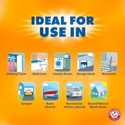Arm & Hammer Essentials Disposable Moisture Absorber and Odor Eliminator Tub, Fragrance Free, 1 lb., Attracts and Traps Excess Moisture, Ideal Closet Dehumidifier (Pack of 3)