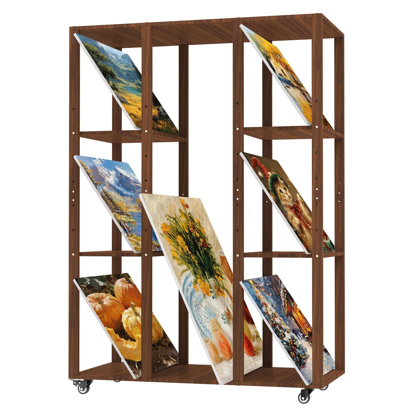 GARVIN Extra-Large Art Storage Rack – Adjustable Wooden Cabinet-Style Multi-Tier Canvas Storage & Display Rack, Heavy-Duty Art Organizer for Classroom, Studio, Gallery, Posters