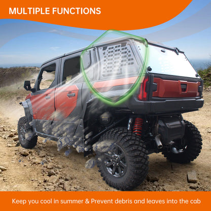 CUSAUTV Rear Window Molle Panels for XPEDITION ADV/ ADV5 2024+, Aluminum Rear Side Windows Protective Decoration Compatible with Polaris XPEDITION ADV/ ADV5 2024+ Accessories