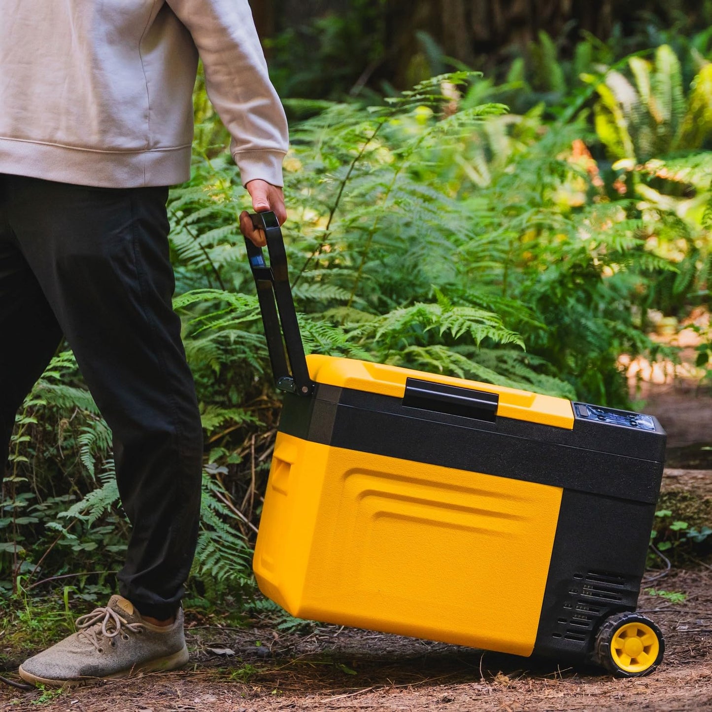 Newair 25 Qt. Portable Electric Cooler, 12v Car Mini Fridge, Hard Lunch Box for Jobsite, Workshop, Camping | Battery Powered Outdoor Cooler by 18/20V Dewalt, Bosch, Makita, Milwaukee Tool Batteries