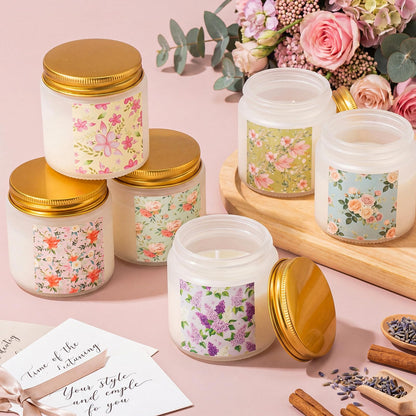 Conelist 6 Pack Scented Candles Gift Set Flowers Soy Wax Candle for Home 3.5 oz 90 Hour Burn, Candle Gifts for Men Women, Scents of Lavender/Rose/Orange/Gardenia/White Tea Orchid