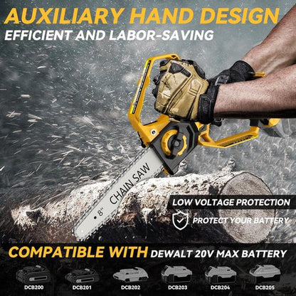 Dewalt Mini Chainsaw - 2-in-1 Cordless Electric Chain Saw with Brushless Motor & Auto-Oiler | 8-Inch & 6-Inch