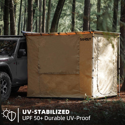 SAMOUT Vehicle Awning Room 6.6' x 8.2' Rip-Stop 420D Oxford Side Awning With PVC Floor, Waterproof & Wind Resistance, Easy Setup Design (Room Only)