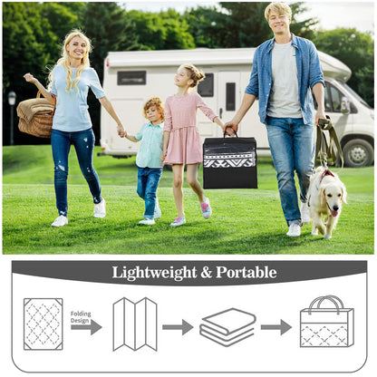 COZYLOOM Outdoor Rug 10' x 20' Waterproof for Patios Clearance, Reversible Outdoor Plastic Straw Camping Rug Carpet, Large Rugs Mats for RV, Camper, Deck, Balcony, Porch, Beach, Picnic,Black & White