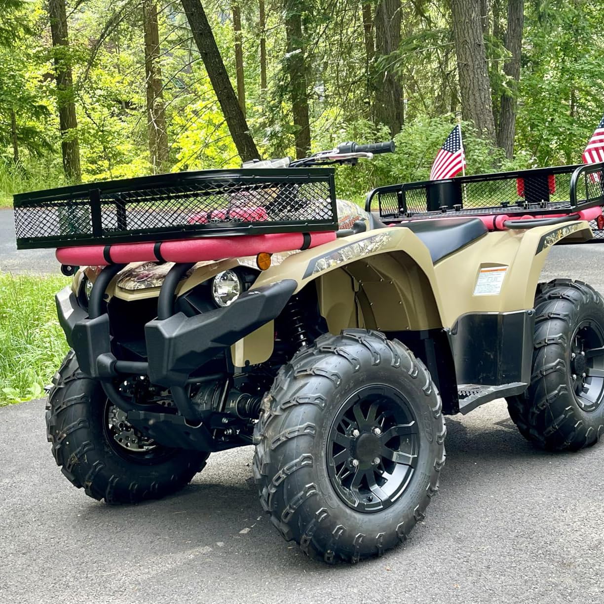 ORCISH Heavy Duty ATV Front Cargo Basket, 17" W x 36" L x 6" H Steel Mesh Rack with Mounting Kit, Universal ATV/UTV Storage Basket for Gear, Luggage, Camping, Hunting, and Outdoor Use
