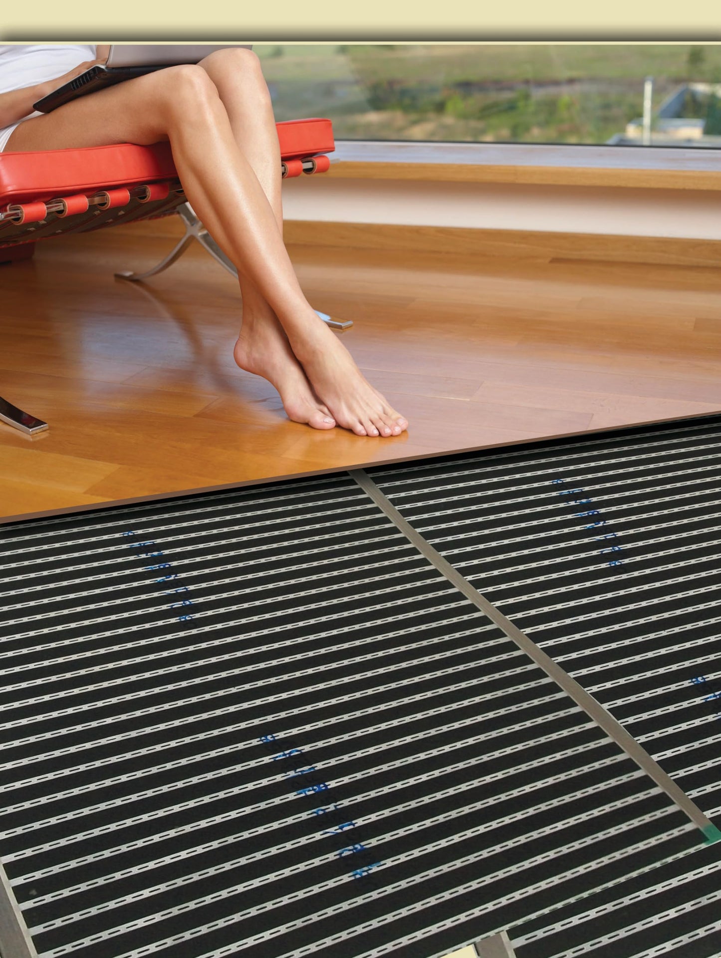 QuietWarmth Float 2-in-1 Kit QWF3X166F120VAL Radiant Floor Heating Mat w/Smart Home Thermostat for Laminate, Wood, Luxury Vinyl Floating Flooring- Cuttable Mat Size 3’x16.7' 120Volt (Covers 50sf)