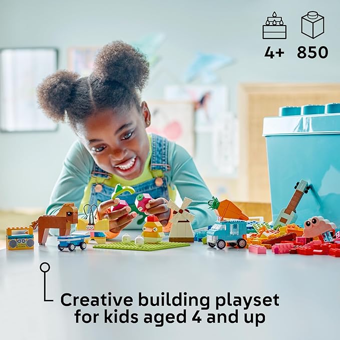 LEGO Classic Vibrant Creative Brick Box Building Blocks - Sensory &amp Learning Toys for Boys &amp Girls Ages 4+ Years - Pretend Play Preschool Toys - Gift for Birthdays - 11038