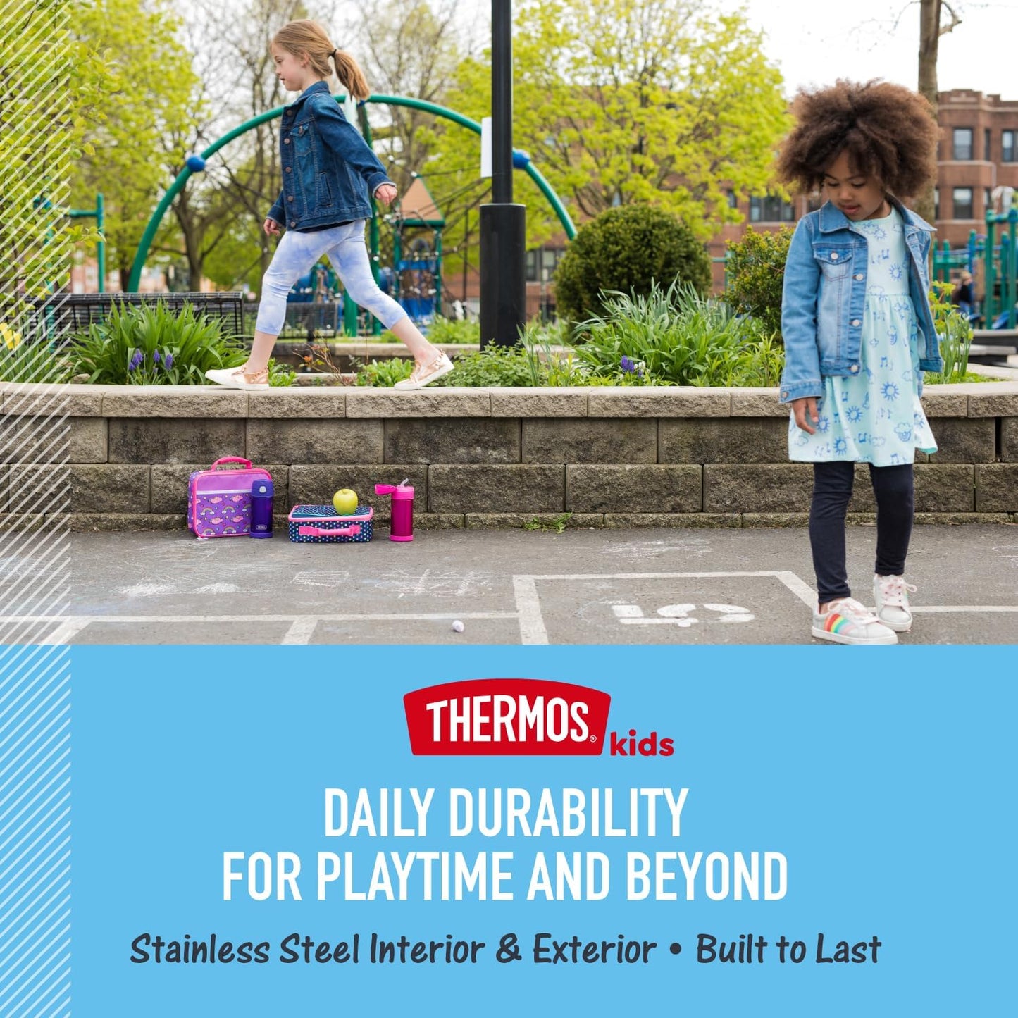 THERMOS FUNTAINER Water Bottle - 12 Ounce Kids Stainless Steel Vacuum Insulated | Space Unicorn Design