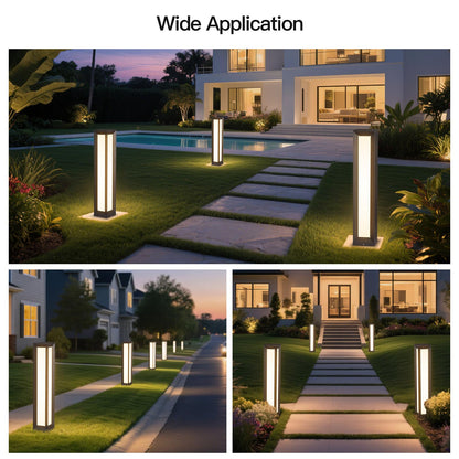 MVBT Outdoor Pathway Lights, 31.5" Wired Bollard Lights, IP65 Waterproof Landscape Path Lighting, 3000K Mordern LED Bollard Light, Curb Appeal Light for Driveway Courtyard Garden Walkway Sidewalk Lawn