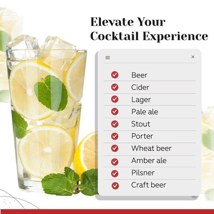 Pint Glasses Set of 6 - 16 oz Drinking Glasses Made for Cold Beverages - 16 oz Mixing Glass & Highball Set of 6 for Homes, Pubs & More - Freezer & Dishwasher-Friendly Cocktail Glasses, PARNOO