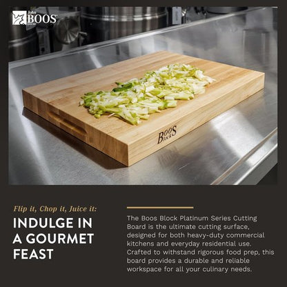 John Boos - Reversible Maple Wood Cutting Board | 20" x 15" x 1.75" - Platinum Commercial Series