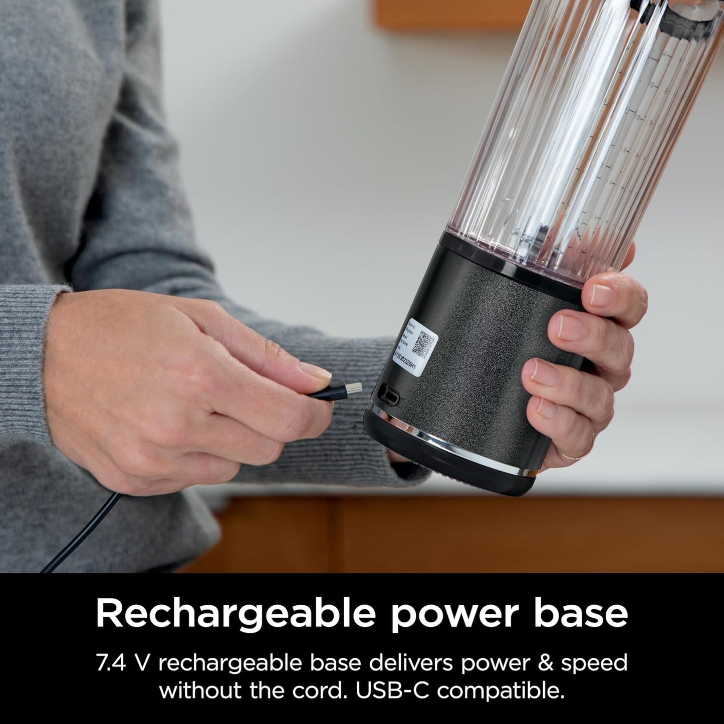 Ninja Blast Portable Blender - Cordless 18oz Personal Blender for Shakes & Smoothies | BPA Free, Leakproof Lid, USB-C Rechargeable, Navy/Silver