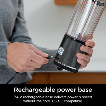 Ninja Blast Portable Blender - Cordless 18oz Personal Blender for Shakes & Smoothies | BPA Free, Leakproof Lid, USB-C Rechargeable, Navy/Silver