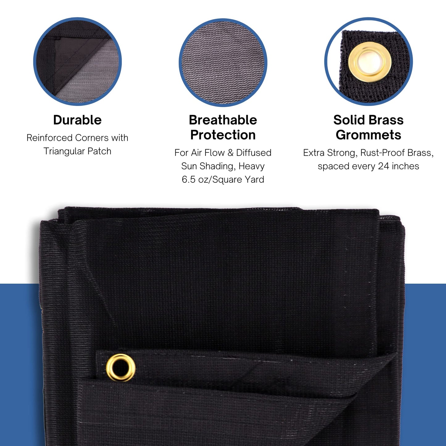 Kotap 12-ft x 24-ft Heavy-Duty 6.5 Oz Black Mesh Shade/Truck Tarp, Item: MESH-1224
