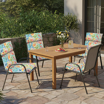 DYTXIII Outdoor High Back Chair Cushions Set of 2, 44"x22" Water Repellent Patio Seat Cushions with Elastic Sponge, All Weather Chair Pads for Rocking, Dining Chairs, Patio Furniture - Paisley Multi