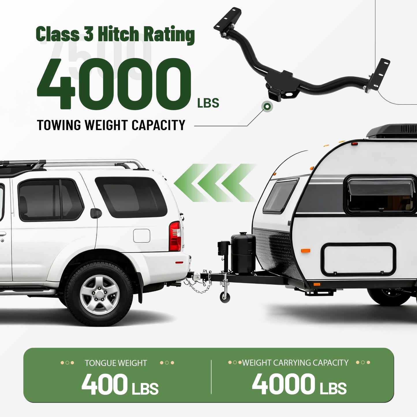 ALMULOO Trailer Tow Hitch 2 Inch Receiver Class 3 Compatible with 2000-2004 Nissan Xterra