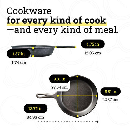 Lodge Seasoned Cast Iron Skillet - PFAS-Free, Non-Toxic Cookware - Use with an Oven, Stove, Grill, or Campfire - Naturally Non-Stick & Oven Safe - 9 Inches