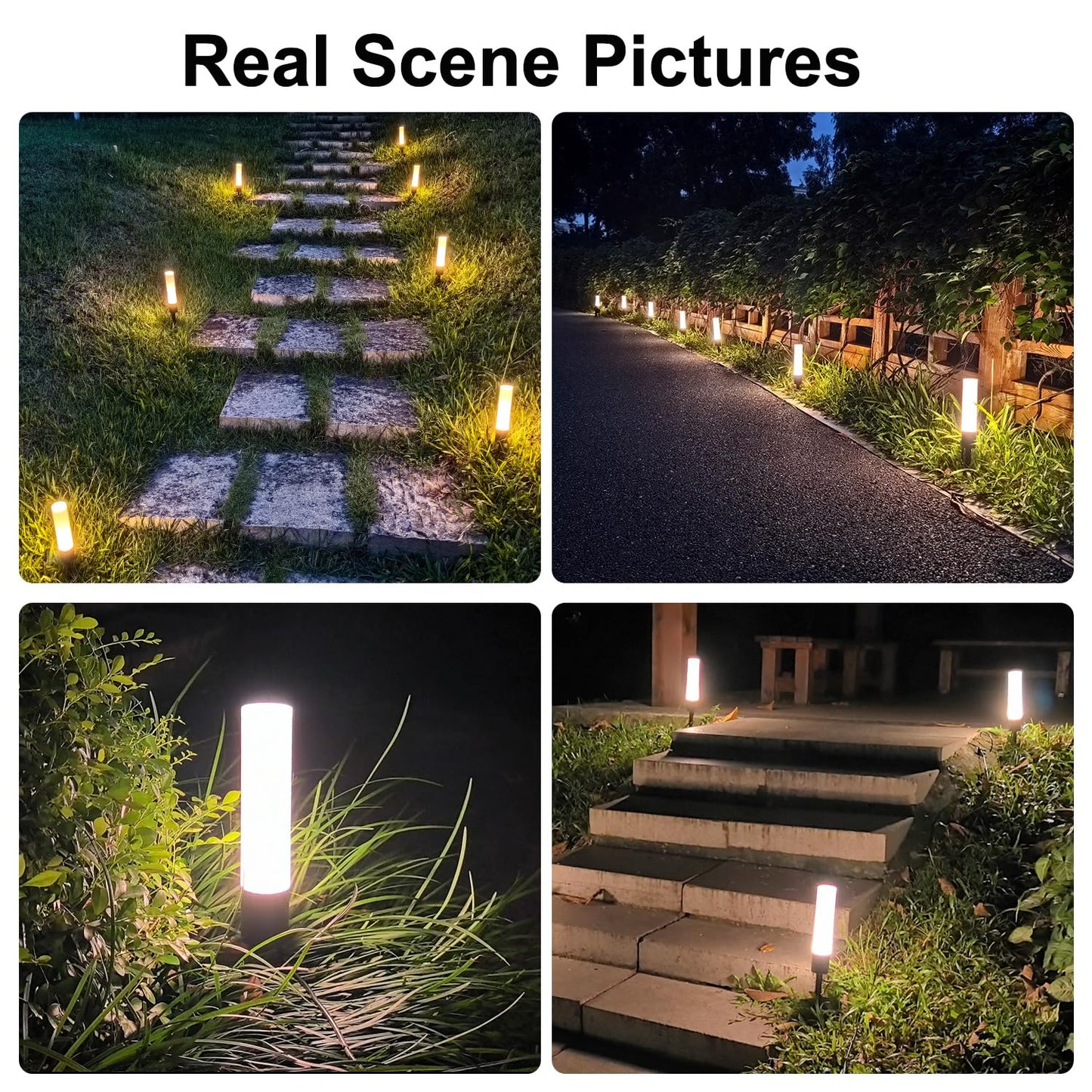 ALYFC 12 Pack Low Voltage Landscape Lighting Pathway Lights, 6W 300LM Landscape Lights 3000K Warm, IP65 Waterproof, Aluminum Outdoor Landscape Path Lights Wired for Walkway Yard Garden