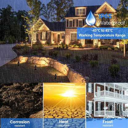 Gardencoin Solid Brass Outdoor Landscape Spotlights, 12V Heavy Duty Low Voltage LED Landscape Lights Waterproof for Garden Uplighting, Classic Bronze Accent Lighting Fixture Without MR16 Bulb, 4 Pack