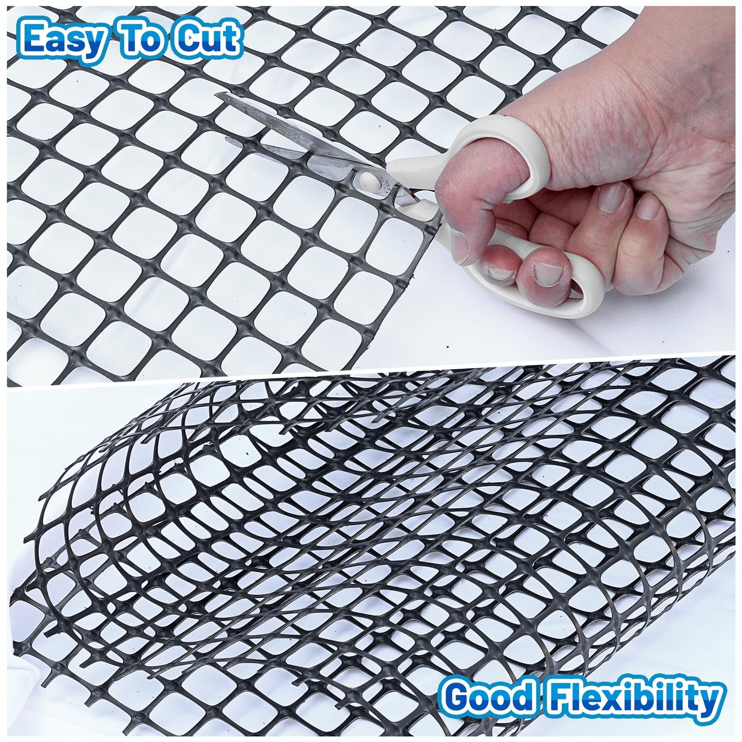 4 Ft x 164 Ft Geogrid for Retaining Wall, Bi-Directional Geo Grid Roll with Gloves, HDPE Geogrid for Gravel Driveway, Subgrade Reinforcement, Slope & Soil Stabilization, Erosion Control