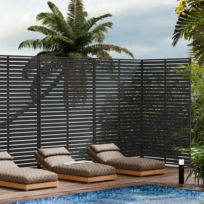Trygoal Outdoor Privacy Screen 72" H×47" W HDPE Freestanding Decorative Privacy Panel Fence with Stand 6 Panel, Air Conditioner Fence Panels, Privacy Screen for Patio Backyard,Balcony, Pool