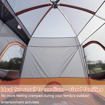 Vidalido Tents，3-4 Person Camping Tent with Extended Vestibule，Weather Resistant Family Tents with Breathable Mesh Windows，Easy Install Waterproof Outdoor Tent for Backpacking and Camping Hiking
