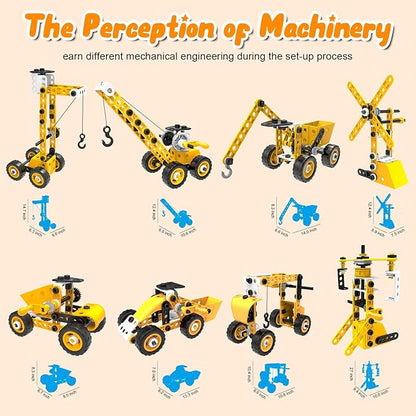 STEM Building Toys 10 in 1 Construction Set for Preschool Kids Educational Creative Games Holiday Idea Gift for 5+ Years Old Stem Activities for Kids Ages 4-8 5-7 6-8 Boy Birthday Gifts