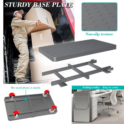 Platform Truck Foldable Flatbed Cart 24'' x 48'' Heavy Duty Push Cart Dolly 2600LBS Capacity Large Platform Cart w/ 5'' Swivel Wheels for Groceries, Garage, Warehouse
