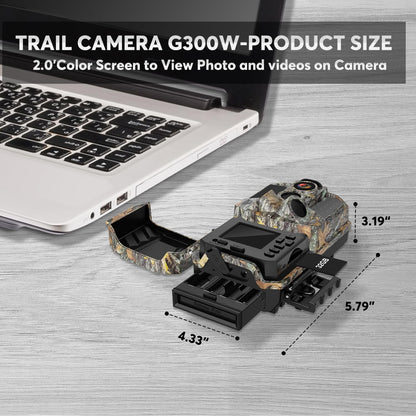 WOSODA Trail Camera 3 Pack 36MP 1920P HD Game Camera with SD Cards, 0.2s Trigger Time Infrared Night Vision Motion Activated, IP66 Waterproof 2.0''LCD Wildlife Camera for Monitoring