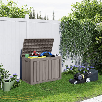 Skiennix 45 Gallon Outdoor Deck Box - Lockable Waterproof Storage for Garden Tools & Cushions | Grey