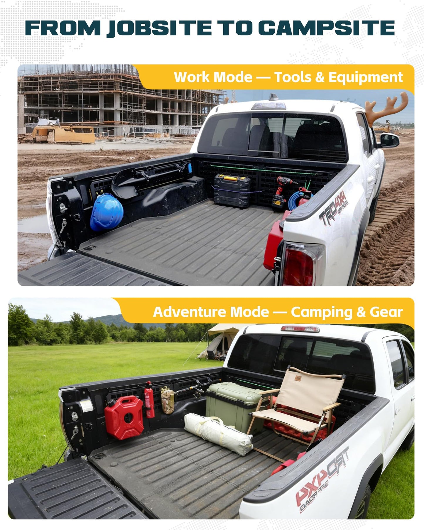 Trumgeta Heavy-Duty Side Bed MOLLE Panel Fit for 2007-2021 Toyota Tundra, Military-Grade Aluminum Truck Bed Storage Panel, 300lbs Load Capacity