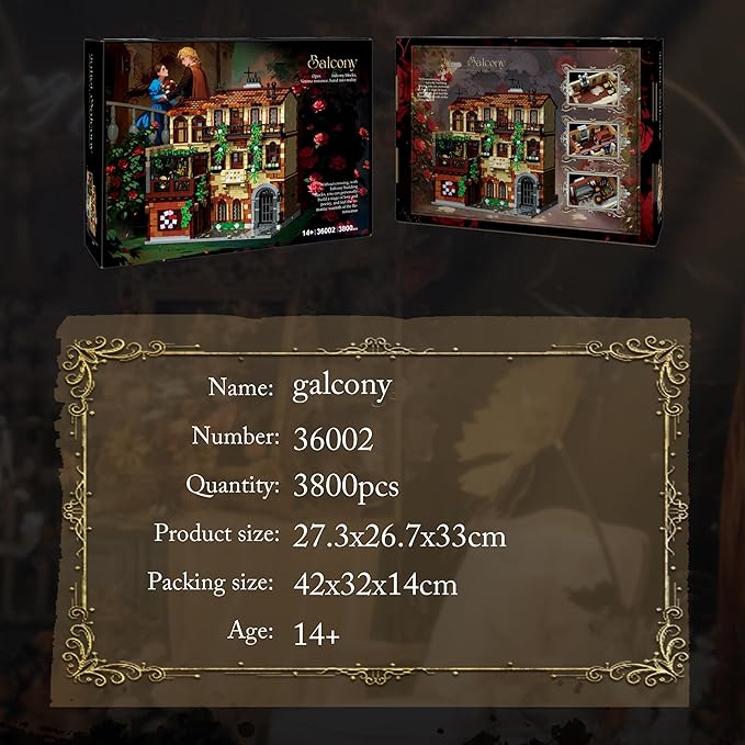 3800 Pcs Jules Castle House Building Set 13 Inch Large MOC Romantic Love Story - Italian Renaissance Architecture Kit Compatible with Lego Ideal Valentine's Gift for AdultsLovers Him Her Girls 14+