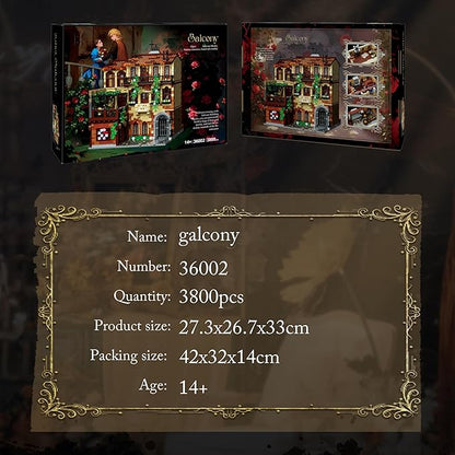 3800 Pcs Jules Castle House Building Set 13 Inch Large MOC Romantic Love Story - Italian Renaissance Architecture Kit Compatible with Lego Ideal Valentine's Gift for AdultsLovers Him Her Girls 14+