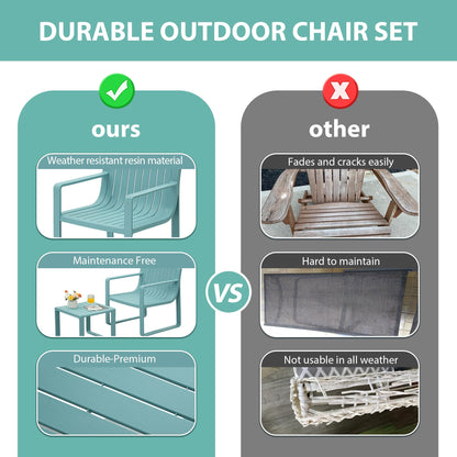 Werph Outdoor Patio Furniture Set, Patio Chairs with Outdoor Table, Front Porch Furniture Patio Chair with Balcony Furniture Bistro Table and Chair Set Outdoor Seating Set for Garden Poolside
