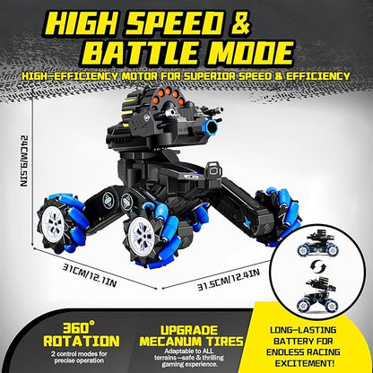 RC Tank that Shoots Gesture Sensing RC Tank 2.4GHz Battle Soft Bullets Hand Control Car Drift Remote Control Trucks for Boys &amp Girls 8-12 Remote Control Tank with Light Music