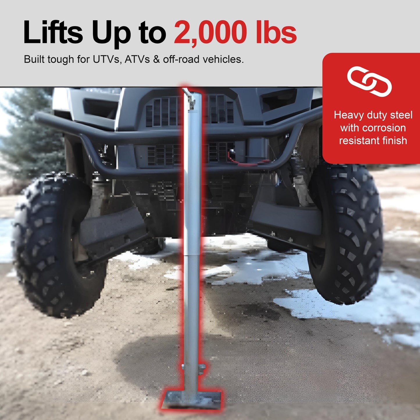 Hornet Outdoors Farm Jack ATV Trailer Jack 2,000 lb Capacity. Raises up to 36" Galvanized Heavy Duty U-5000