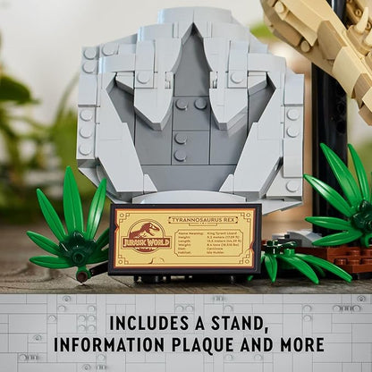 LEGO Jurassic World Dinosaur Fossils: T Rex Skull Building Toy - Dinosaur Toy for Boys &amp Girls Ages 9+ Years - Gift for Christmas - Display for Bedroom - 76964