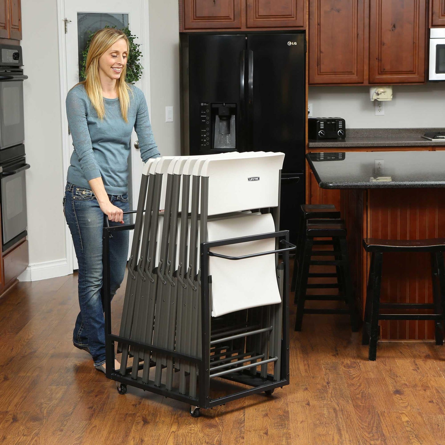 LIFETIME 80279 Rolling Essential Chair Cart