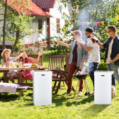 Nosiny 30 Pcs 50 Gallon Cardboard Trash Cans for Spring Events, Recycling Pop-up Corrugated Cardboard Bin with Trash Bag, Disposable and Reusable Garbage Container for Outdoor Wedding Birthday(White)