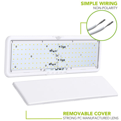 Leisure LED RV LED Ceiling Light Fixture 20" x 6.5" -1450 Lumen with Touch Dimmer Switch Interior Lighting for Car/RV/Trailer/Camper/Boat DC 12V Natural White 4000-4500K (4-PACK)